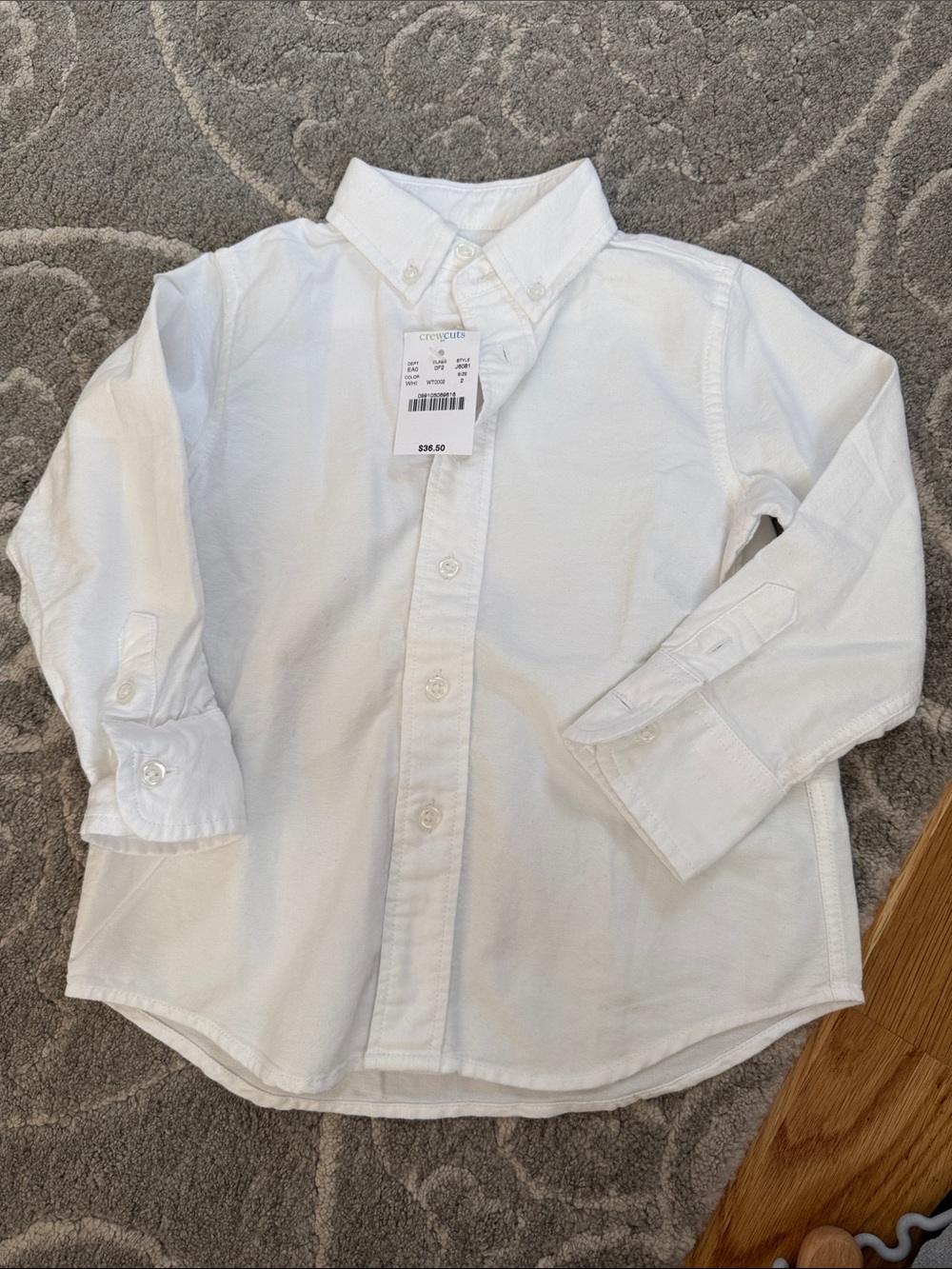 Crewcuts White Button-Down Dress Shirt for Kids